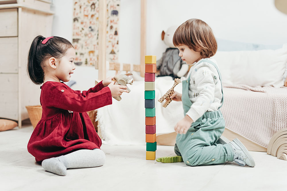 Children Playing Blocks