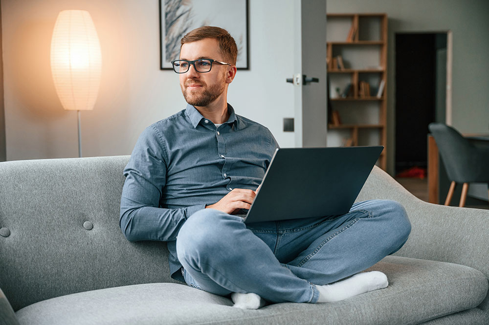 Male freelance worker