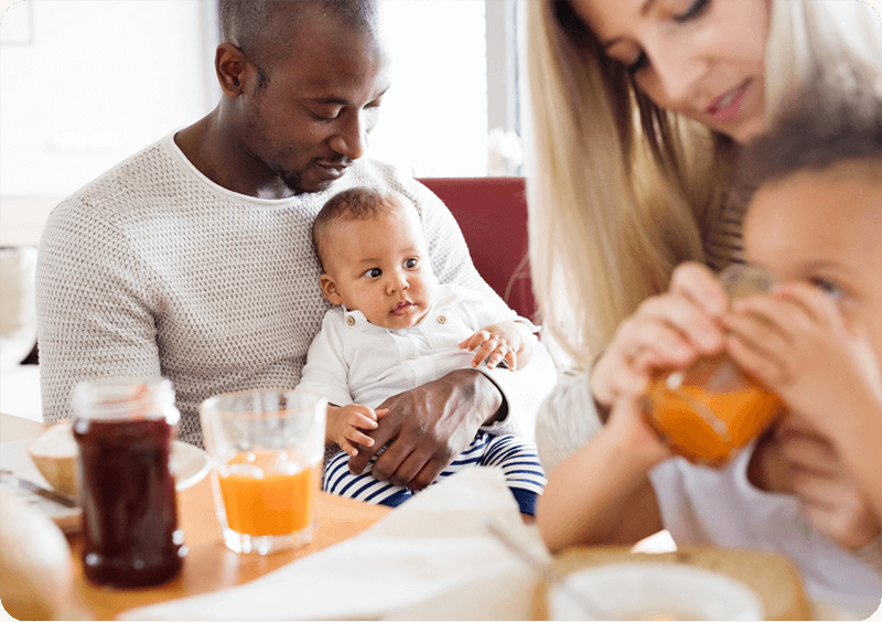 Baby Drinking Man and Woman